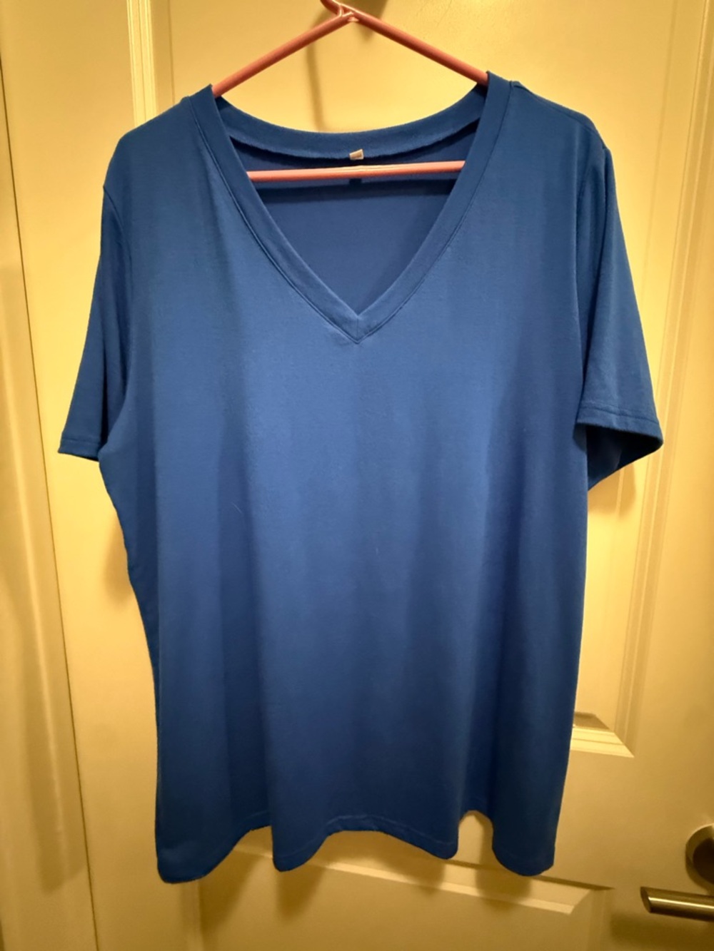 Women's V-Neck Short Sleeve Tee in Blue